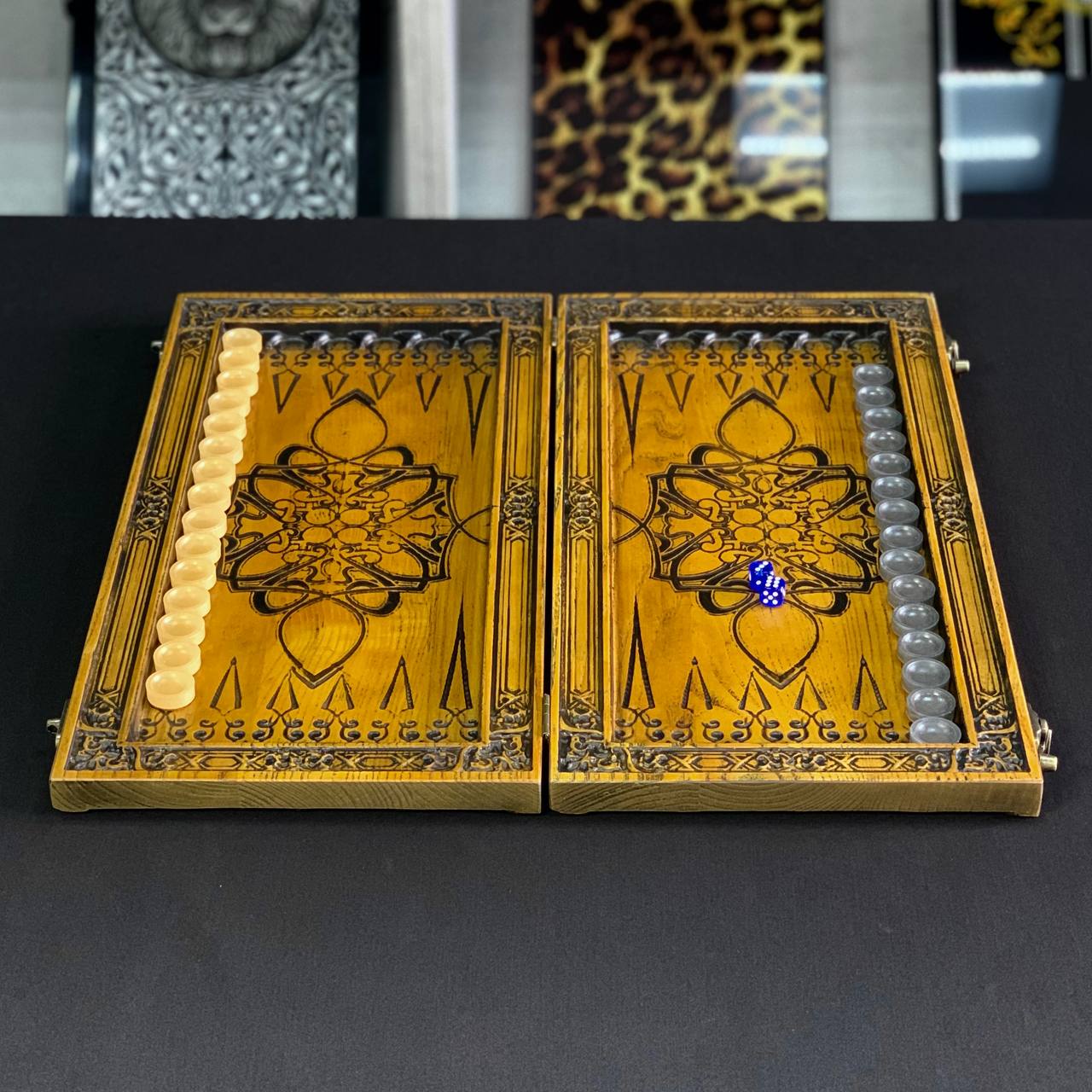 Backgammon en bois "Couronne", 48×23×3cm, art.190139 Personnalisé et prêt à offrir