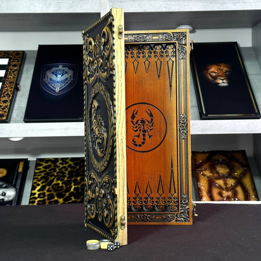 Backgammon-Brettspielset aus Holz 46*23cm, Geschenkfertig und personalisiert