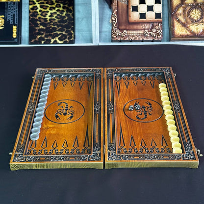 Jeu de backgammon en bois 46*23cm, prêt à offrir et personnalisé
