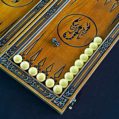 Jeu de backgammon en bois 46*23cm, prêt à offrir et personnalisé