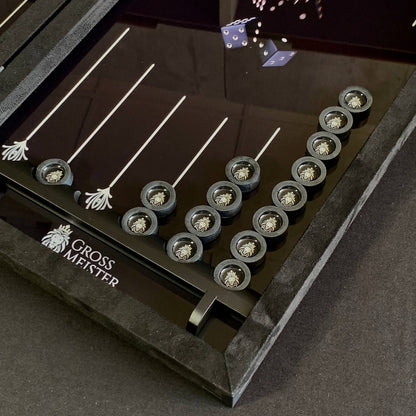 Luxuriöses handgefertigtes Backgammon-Set aus Metall und Carbon 60*30cm, Geschenkfertig VIP