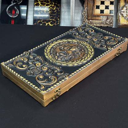 Exklusives Holz-Backgammon "Vigro Zodiac". Individualisierbar und verschenkfertig
