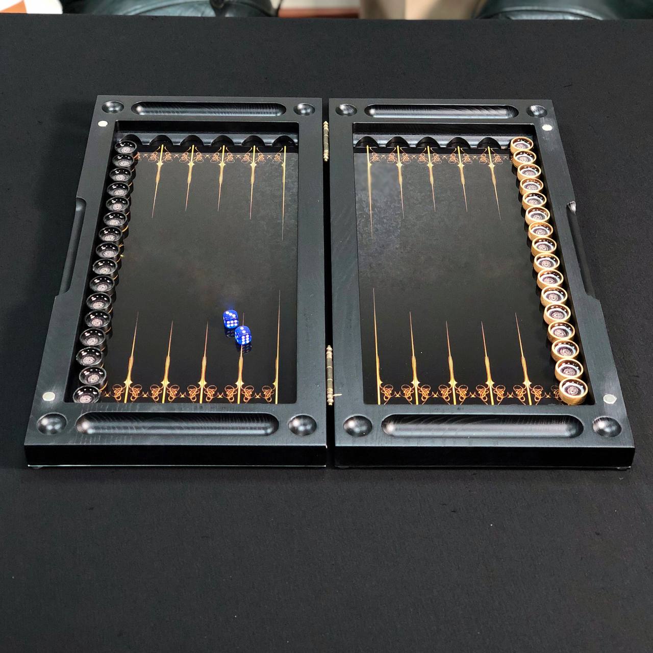 Lion King Glass&Wood Backgammon Set — Prestigious Gift for Him