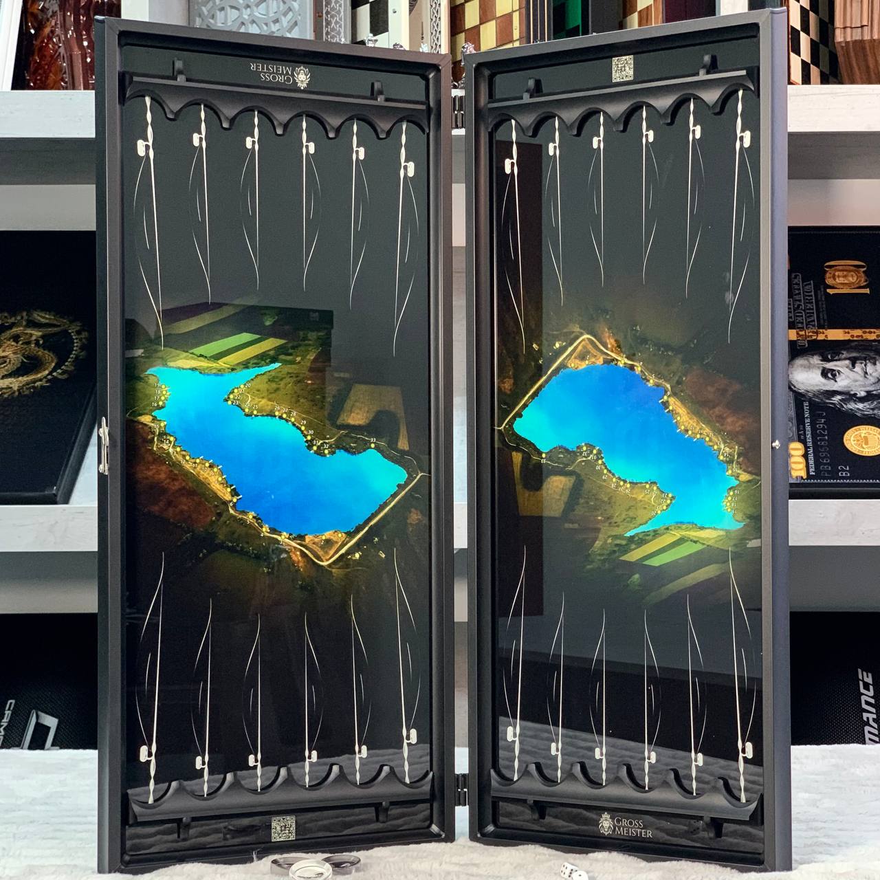 Jeu de backgammon en verre personnalisable – Créez votre plateau et vos jetons élégants avec livraison gratuite