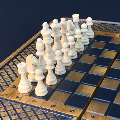 Holzschachspiel 3 in 1 - Schach, Backgammon, Dame, 46*23cm, Geschenkfertig