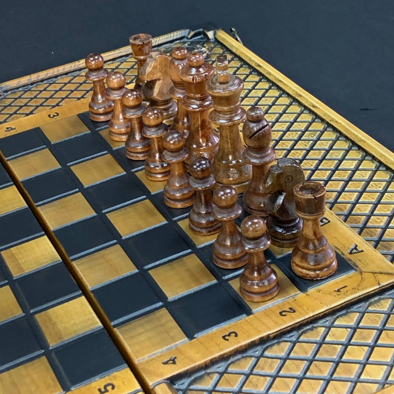 Holzschachspiel 3 in 1 - Schach, Backgammon, Dame, 46*23cm, Geschenkfertig