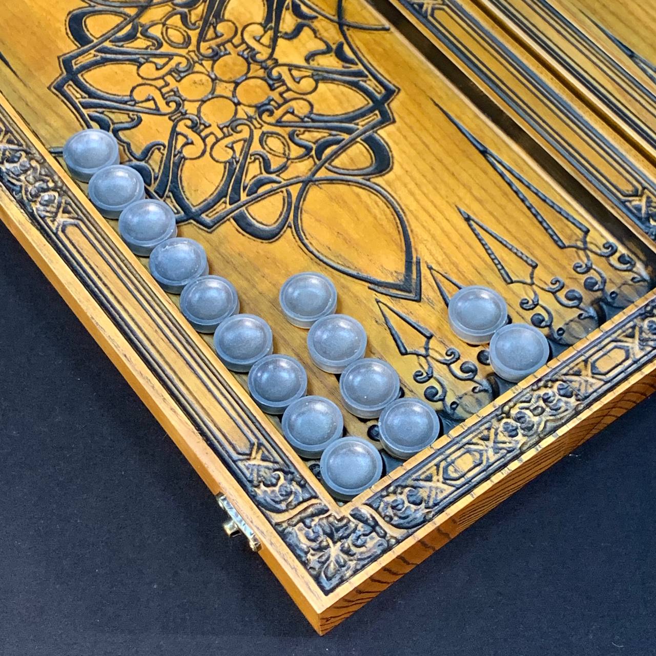 Holzschachspiel 3 in 1 - Schach, Backgammon, Dame, 46*23cm, Geschenkfertig