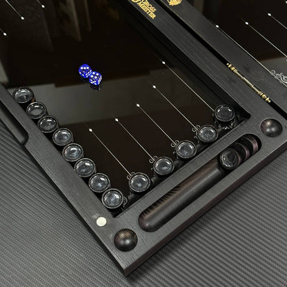 Jeu d'échecs et de backgammon en verre 3 en 1 dans un cadre en bois, 2 tailles, un jeu de société luxueux prêt à offrir