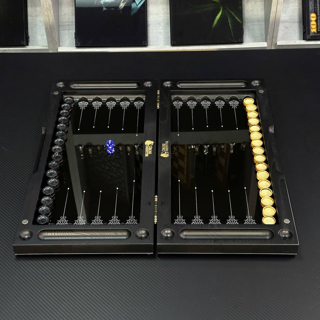 Jeu d'échecs et de backgammon en verre 3 en 1 dans un cadre en bois, 2 tailles, un jeu de société luxueux prêt à offrir