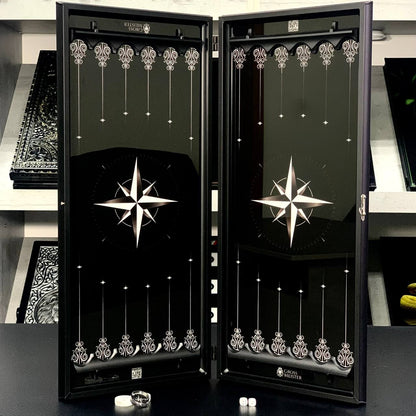 Jeu de backgammon en verre de luxe fait à la main 61 x 27 cm. Personnalisé, prêt à offrir
