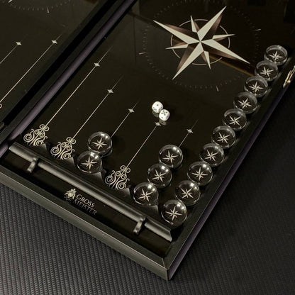 Jeu de backgammon en verre de luxe fait à la main 61 x 27 cm. Personnalisé, prêt à offrir