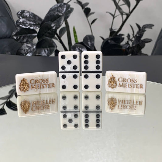 Dominosteine-Set aus Acrylsteinen, 50 x 25 mm, elegantes Geschenk, personalisiert, mit kostenloser weltweiter Lieferung