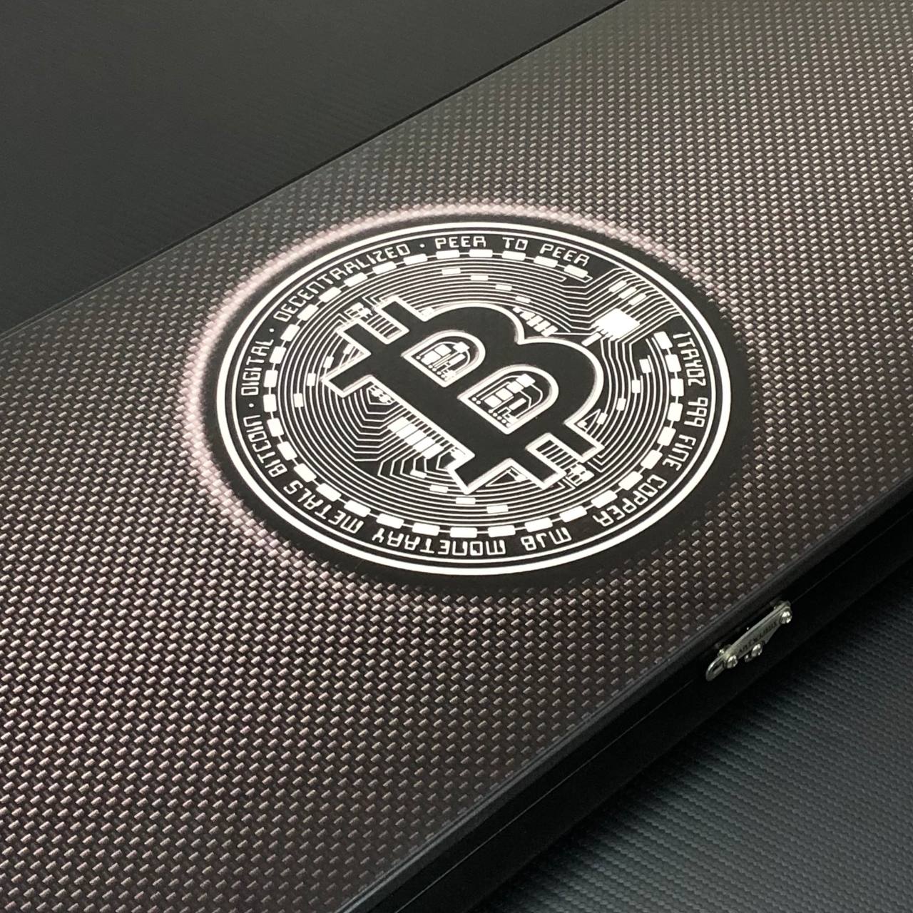 Bitcoin Silver Glass Backgammon Set – Large 24”