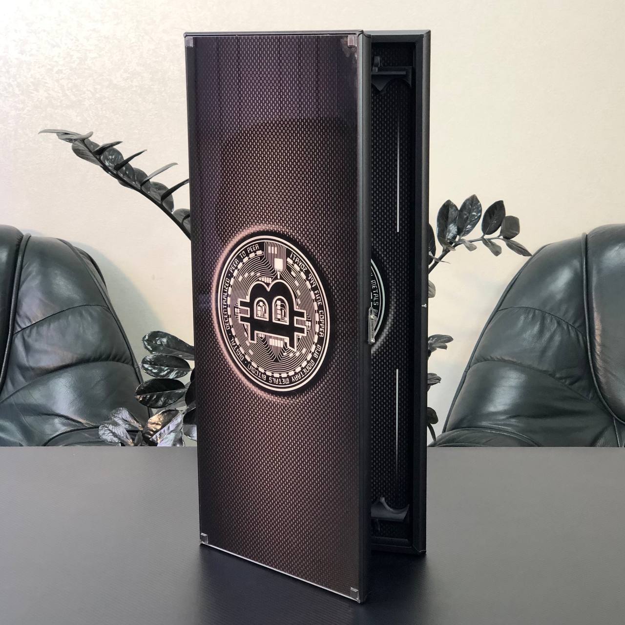 Bitcoin Silver Glass Backgammon Set – Large 24”