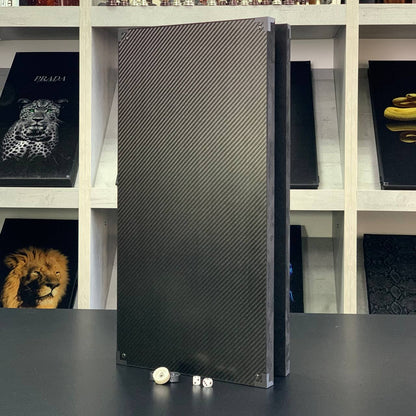 Jeu de backgammon classique en métal et carbone fait main 60*30cm, prêt à offrir VIP