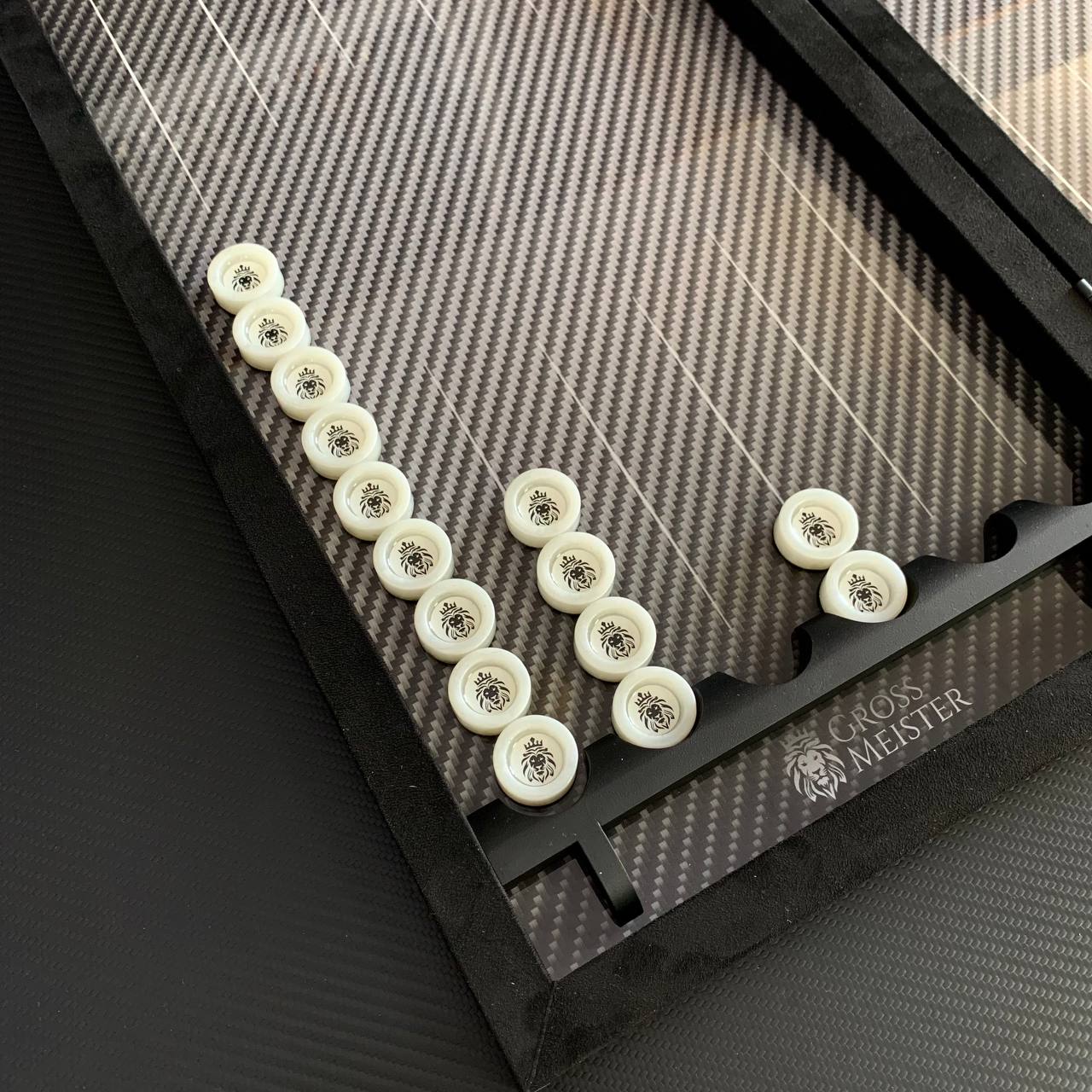 Jeu de backgammon classique en métal et carbone fait main 60*30cm, prêt à offrir VIP