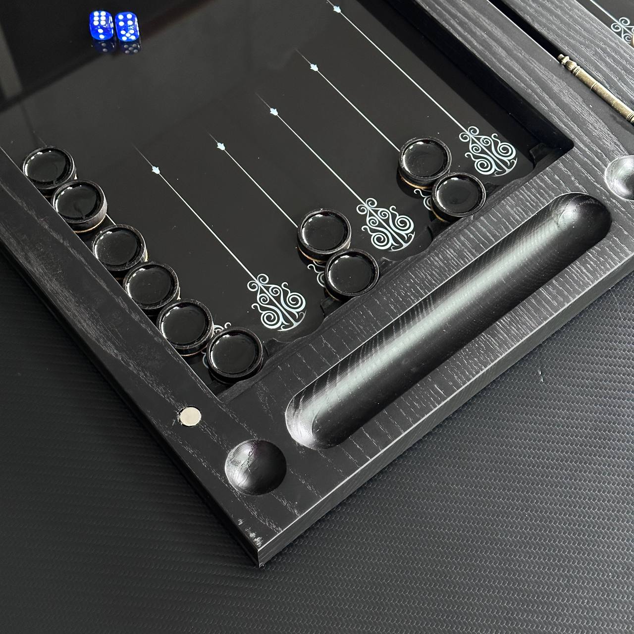 Jeu d'échecs et de backgammon en verre 3 en 1 dans un cadre en bois, 2 tailles, un jeu de société luxueux prêt à offrir