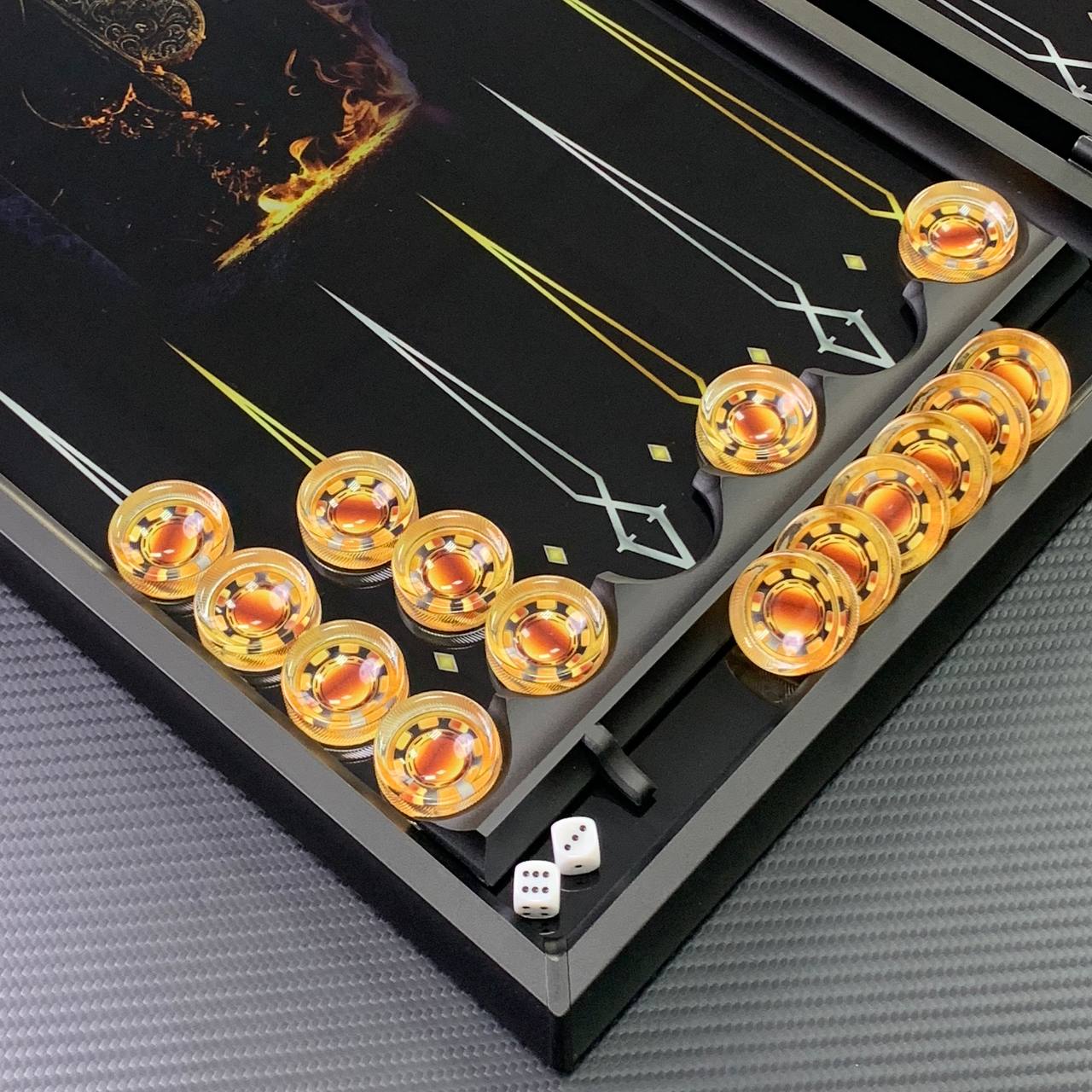 Poker Roulette Glass Backgammon Set – Large 24”