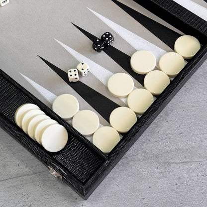 Tournament Backgammon 53*31cm Faux leather Acrylic chips. Gift-ready. Acrylic Wooden Backgammon pieces