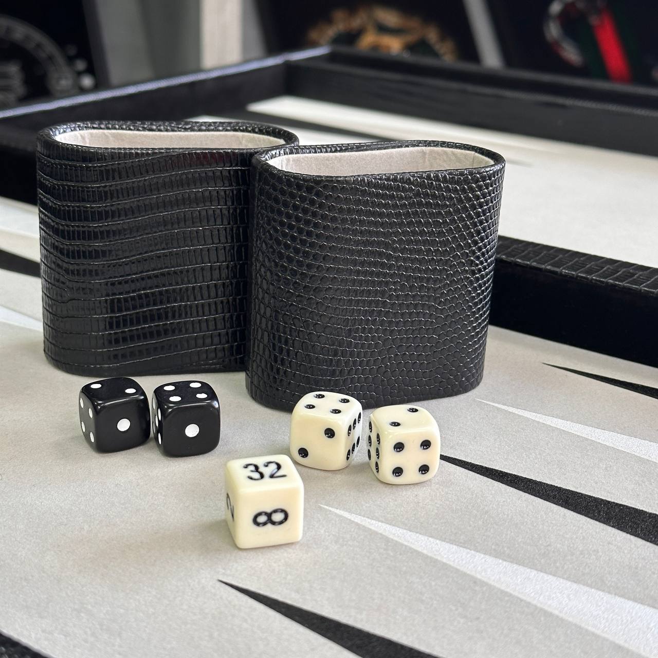 Tournament Backgammon 53*31cm Faux leather Acrylic chips. Gift-ready. Acrylic Wooden Backgammon pieces