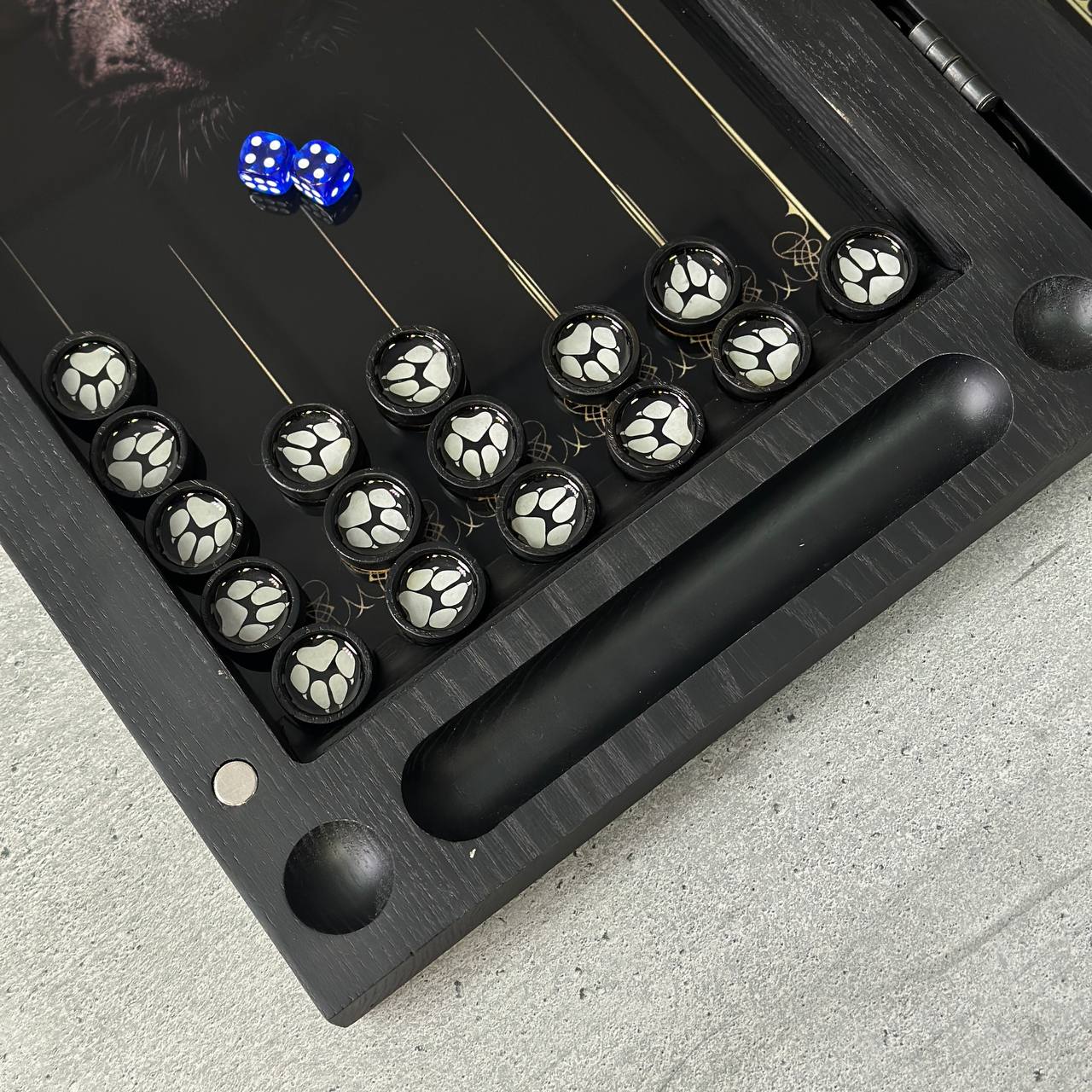 Luxury Glass&Wood Backgammon Set with Gold Scorpion and Panther Customized and Gift-ready