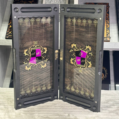 Jeu d'échecs et de backgammon en verre 3 en 1 dans un cadre en bois, 2 tailles, un jeu de société luxueux prêt à offrir