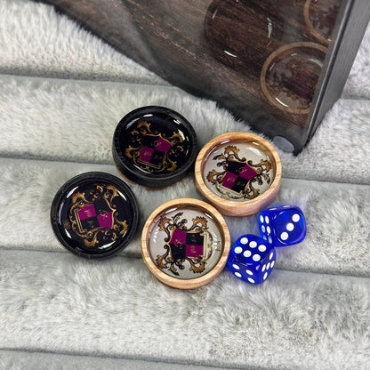 Jeu d'échecs et de backgammon en verre 3 en 1 dans un cadre en bois, 2 tailles, un jeu de société luxueux prêt à offrir