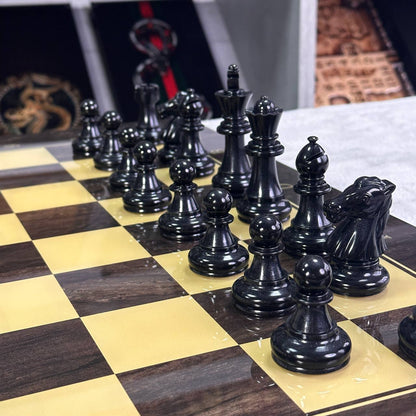Jeu d'échecs et de backgammon en verre 3 en 1 dans un cadre en bois, 2 tailles, un jeu de société luxueux prêt à offrir