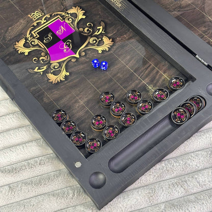 Jeu d'échecs et de backgammon en verre 3 en 1 dans un cadre en bois, 2 tailles, un jeu de société luxueux prêt à offrir