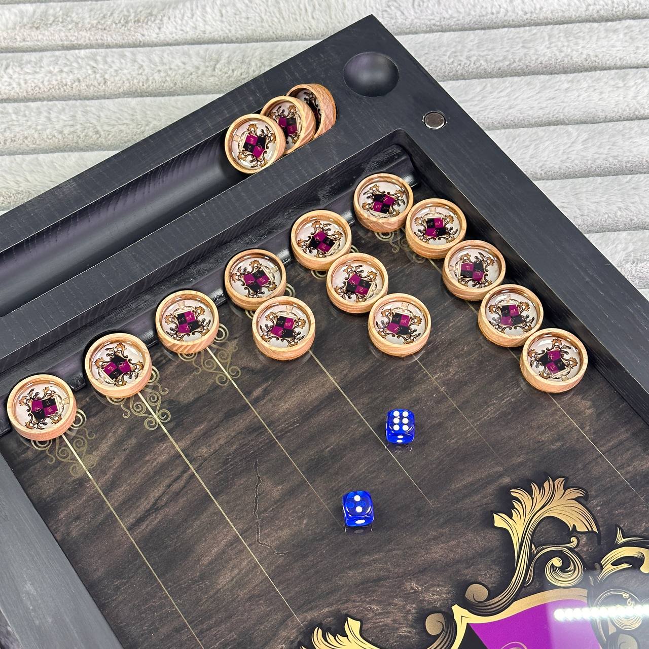 Jeu d'échecs et de backgammon en verre 3 en 1 dans un cadre en bois, 2 tailles, un jeu de société luxueux prêt à offrir