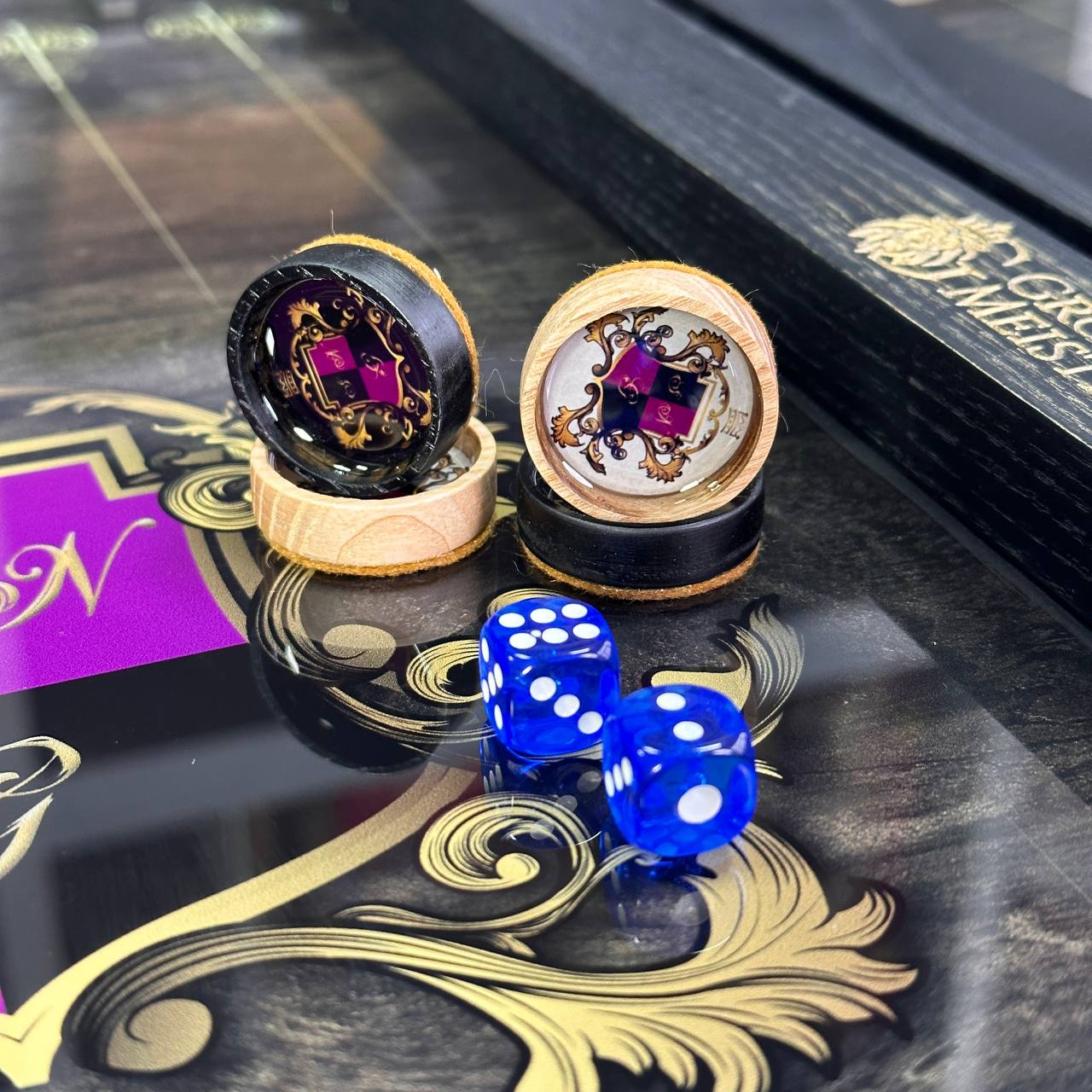 Jeu d'échecs et de backgammon en verre 3 en 1 dans un cadre en bois, 2 tailles, un jeu de société luxueux prêt à offrir