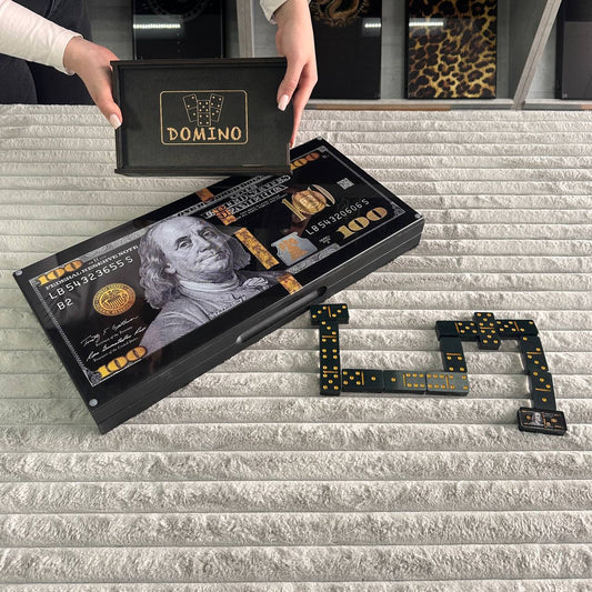 Executive Game Gift Set – Backgammon & Domino with Money-Inspired Design Gift-ready with free shipping