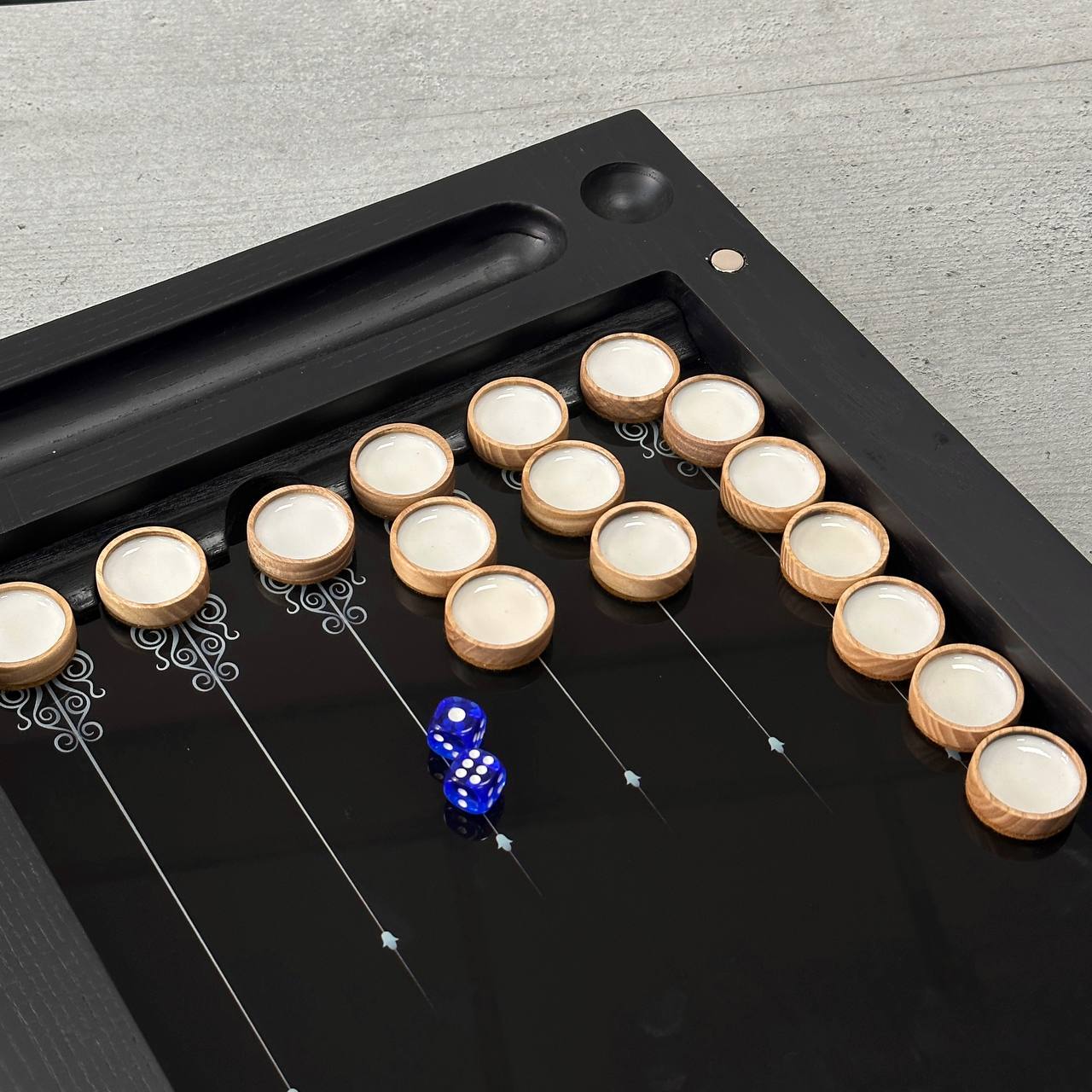 Classic Chess with Stylized Pieces Chess Backgammon Checkers Set