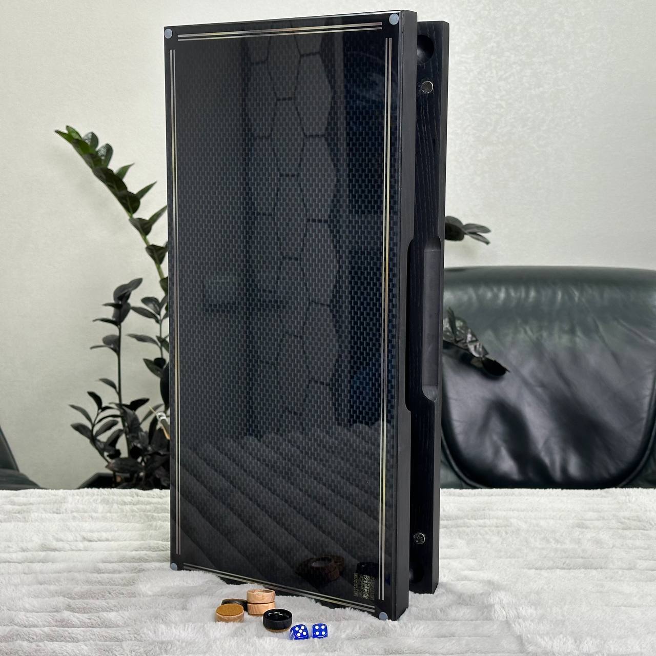 Glass&Wood Backgammon Set with Classic Minimalist Design, Customization and Gift-ready
