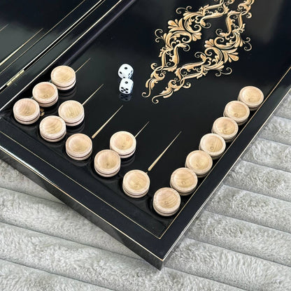 Wooden backgammon board game set "Dragon", travel backgammon 50*23cm. Gift-ready