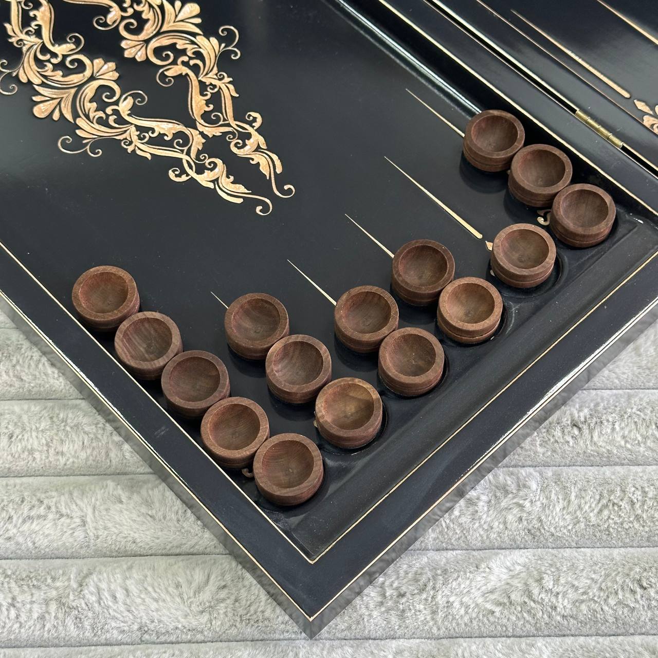 Wooden backgammon board game set "Dragon", travel backgammon 50*23cm. Gift-ready