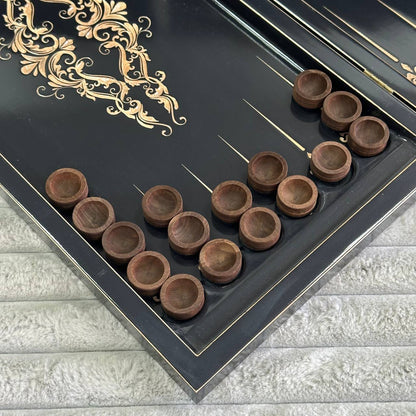 Wooden backgammon board game set "Dragon", travel backgammon 50*23cm. Gift-ready