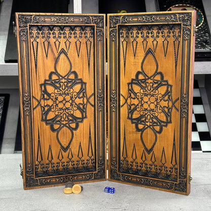 Handgefertigtes Backgammon-Set aus Holz mit Davidstern – Premium-Geschenkfertig mit kostenlosem weltweiten Versand