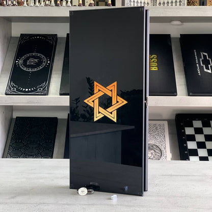 Sacred Symbolism in Play – Star of David Glass Backgammon Set, Customized, Gift-ready