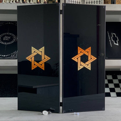 Sacred Symbolism in Play – Star of David Glass Backgammon Set, Customized, Gift-ready