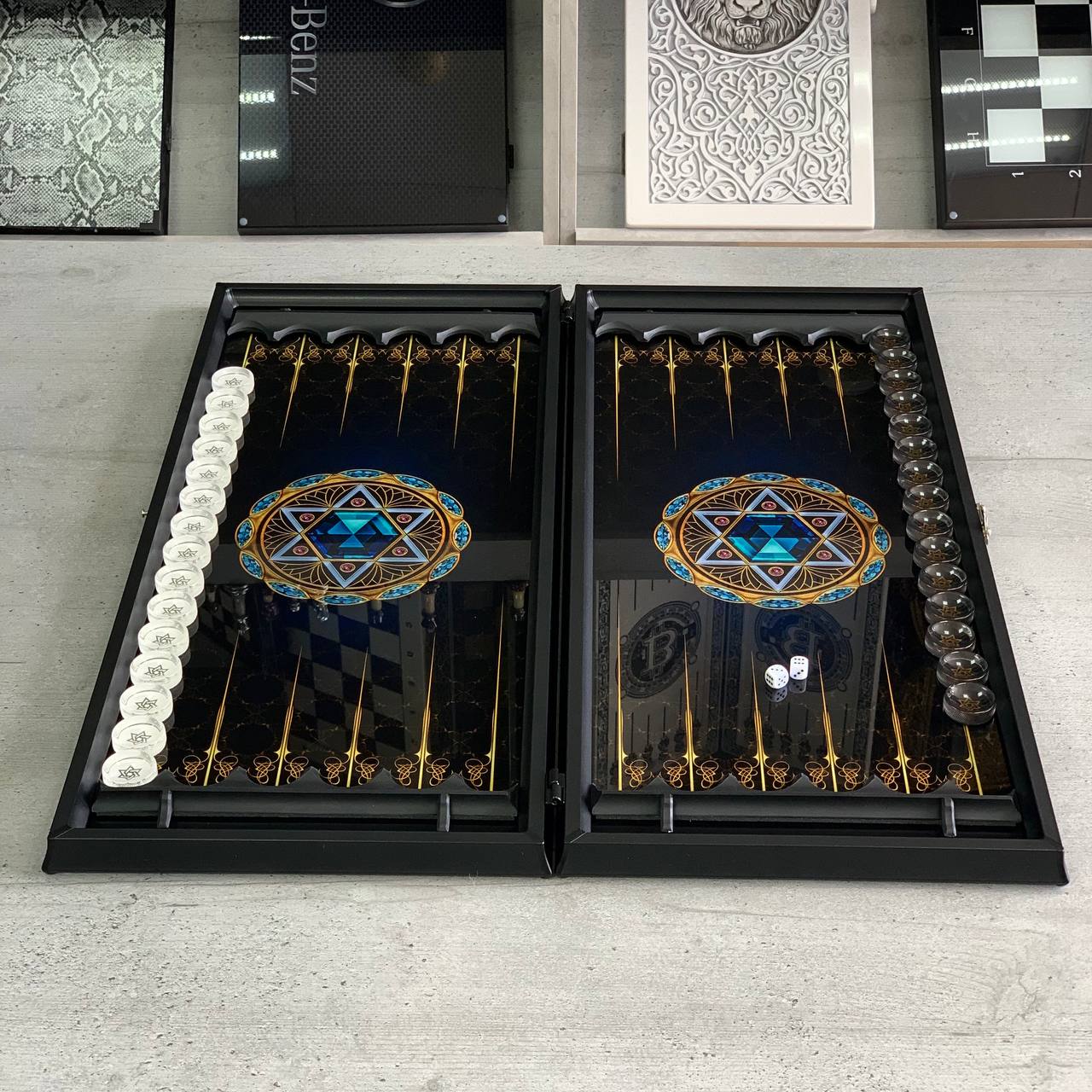 Sacred Symbolism in Play – Star of David Glass Backgammon Set, Customized, Gift-ready