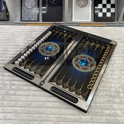 Luxuriöses Backgammon aus Metall mit gehärtetem Glas – Exklusives Design, handgefertigt, anpassbar
