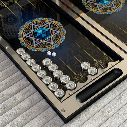 Luxuriöses Backgammon aus Metall mit gehärtetem Glas – Exklusives Design, handgefertigt, anpassbar