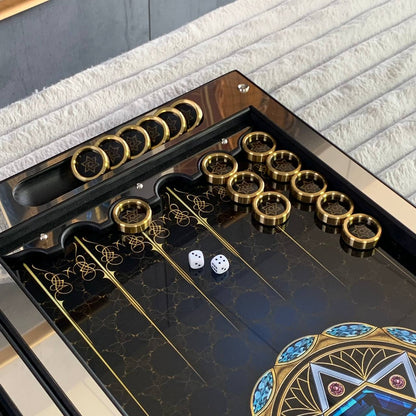 Luxuriöses Backgammon aus Metall mit gehärtetem Glas – Exklusives Design, handgefertigt, anpassbar