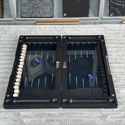 Glasschach- und Glas-Backgammon-Set 3in1, Chekers-Brettspiel, individuelles Backgammon-Brett, modernes Backgammon-Brett