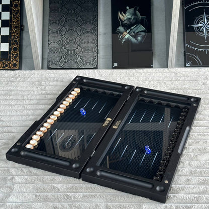 Glasschach- und Glas-Backgammon-Set 3in1, Chekers-Brettspiel, individuelles Backgammon-Brett, modernes Backgammon-Brett