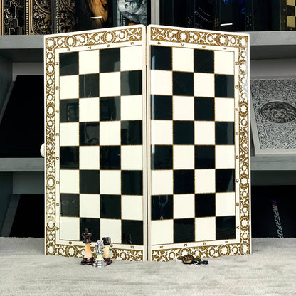 Luxury 3-in-1 Chess, Checkers & Backgammon Set – Handcrafted Acrylic Stone Chess + Free International Shipping Gift-ready