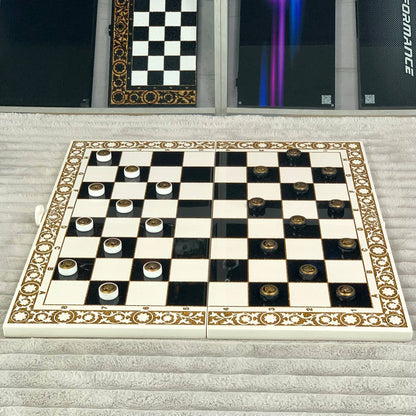 Luxury 3-in-1 Chess, Checkers & Backgammon Set – Handcrafted Acrylic Stone Chess + Free International Shipping Gift-ready