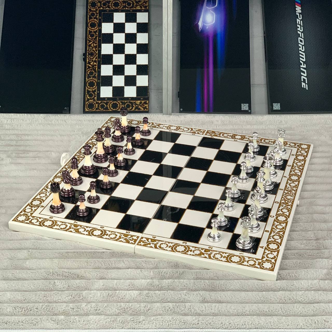 Luxury 3-in-1 Chess, Checkers & Backgammon Set – Handcrafted Acrylic Stone Chess + Free International Shipping Gift-ready