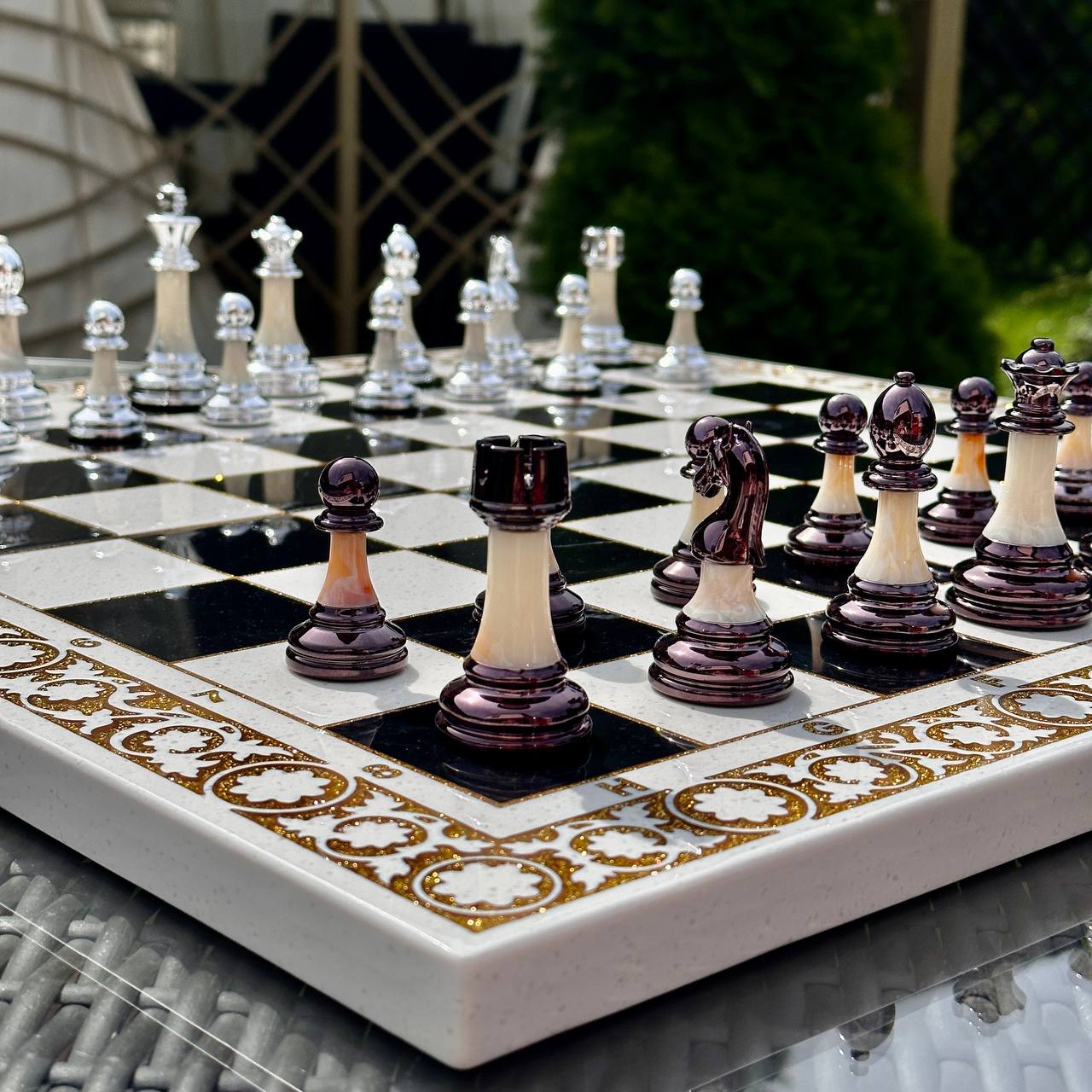 Luxury 3-in-1 Chess, Checkers & Backgammon Set – Handcrafted Acrylic Stone Chess + Free International Shipping Gift-ready